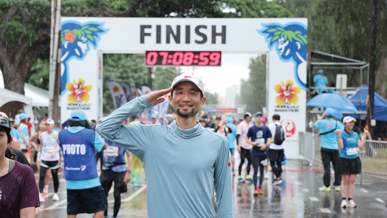 호놀룰루 마라톤에 참가한 김울프